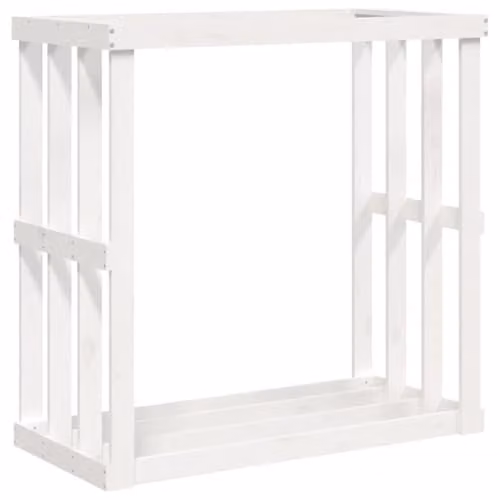 vidaXL Outdoor Log Holder in White Solid Pine Wood, W/D/H: 108 x 52 x 106 cm – 1