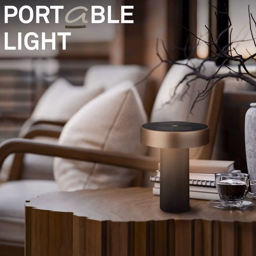 Briloner Poga Rechargeable LED Table Lamp with Solar Panel, Dimmable Touch Control, IP44 Weatherproof, Anthracite Bronze Metallic, H x W x D: 20 x 16 x 16 cm – 5
