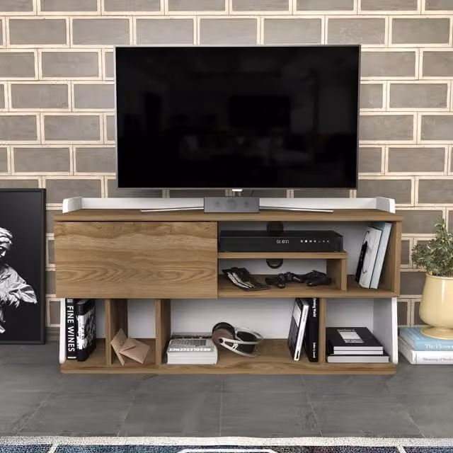 Raca Modern TV Unit in Oud and White