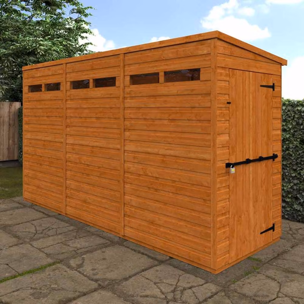 Buttercup Farm 12x4 Flex Pent Security Wooden Chicken Coop in Burnt Orange, W115 x D353.8 x H203 cm – 2
