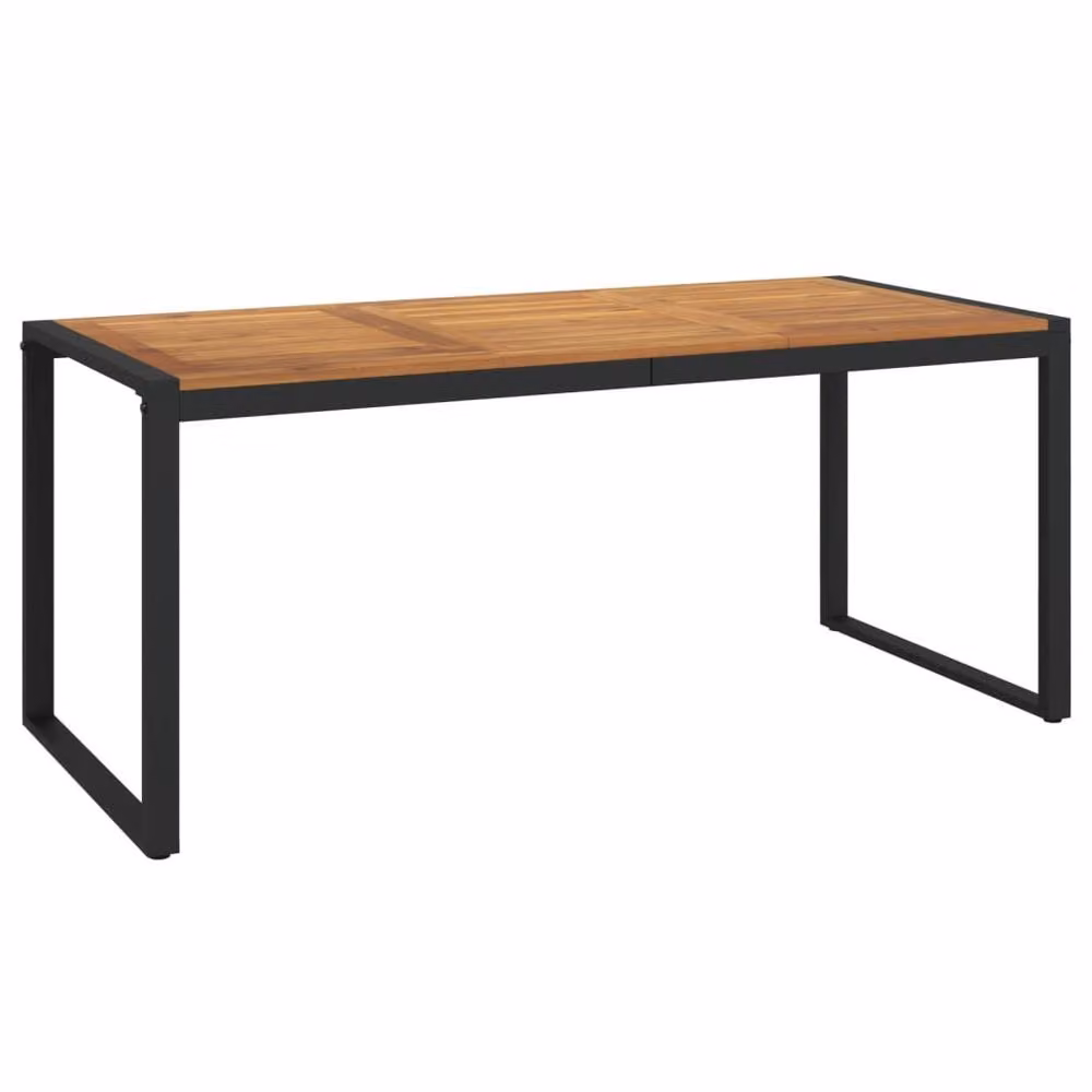 Berkfield Home Garden Table in Brown Solid Acacia Wood with U-shaped Legs, W/D/H: 180 x 90 x 75 cm – 2