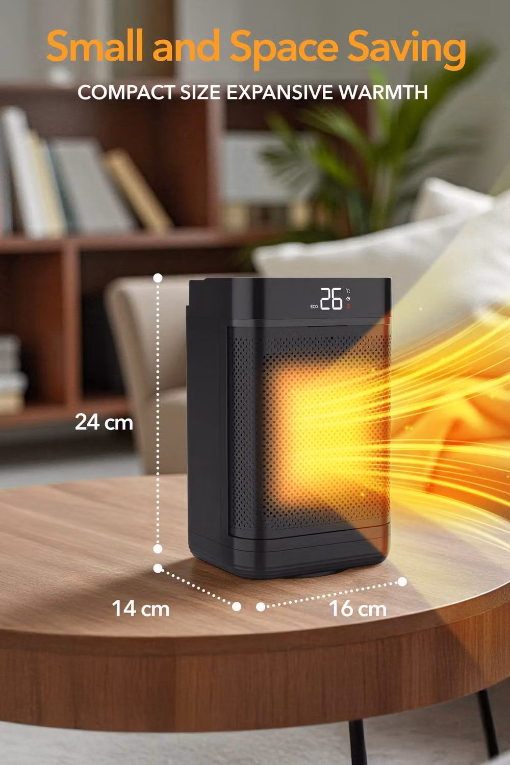 Air Pro 10 inch Portable Electric Ceramic Space Heater with LED Display and Remote Control in Black – 6