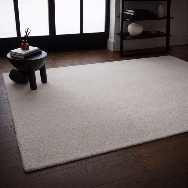 The Rug Shop UK Cream and Ivory Modern Abstract Polyester Area Rug, W: 200 cm, D: 290 cm