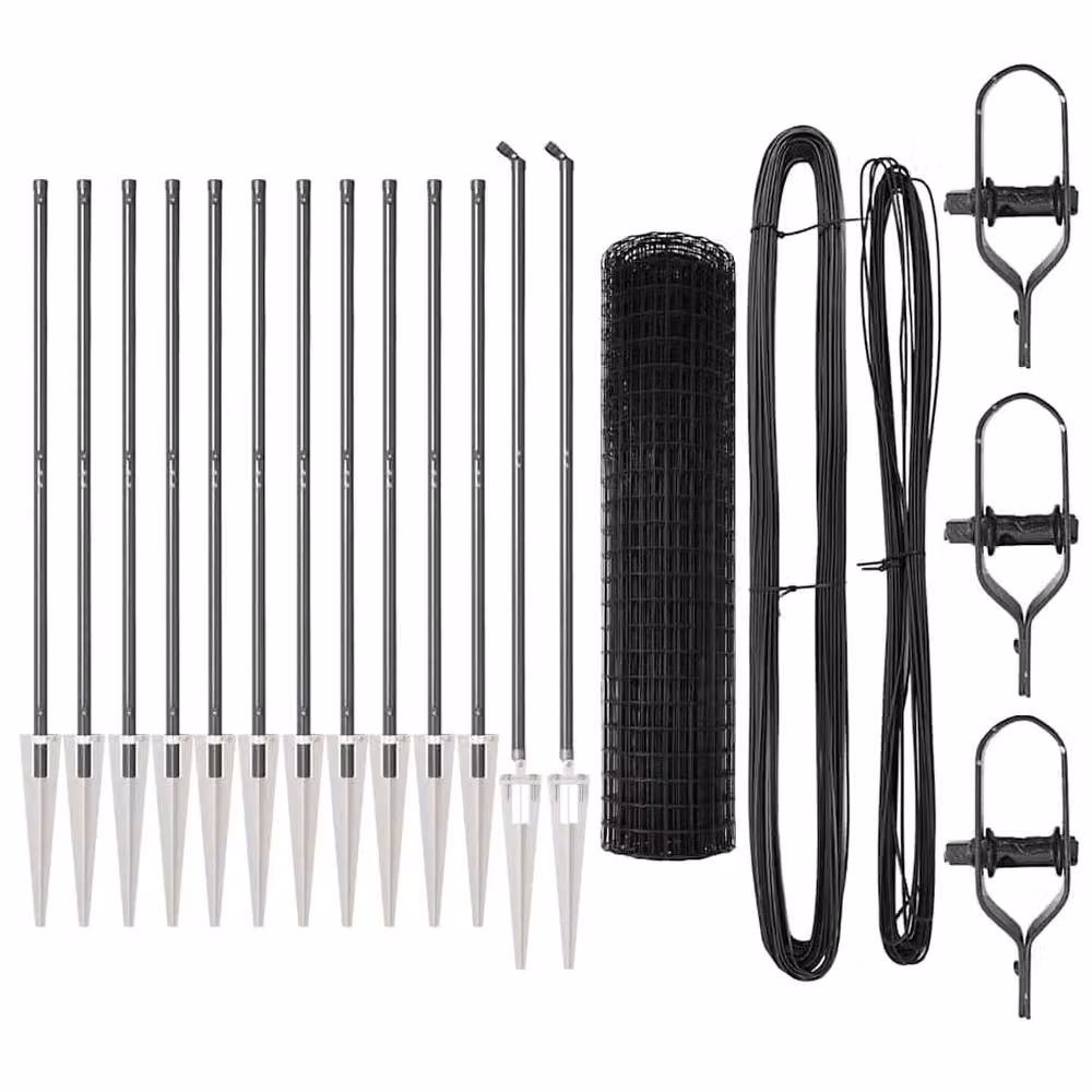 Berkfield Home Euro Fence with 13 Spike Posts, Grey Galvanised Steel, W: 25 m, H: 1.2 m – 4