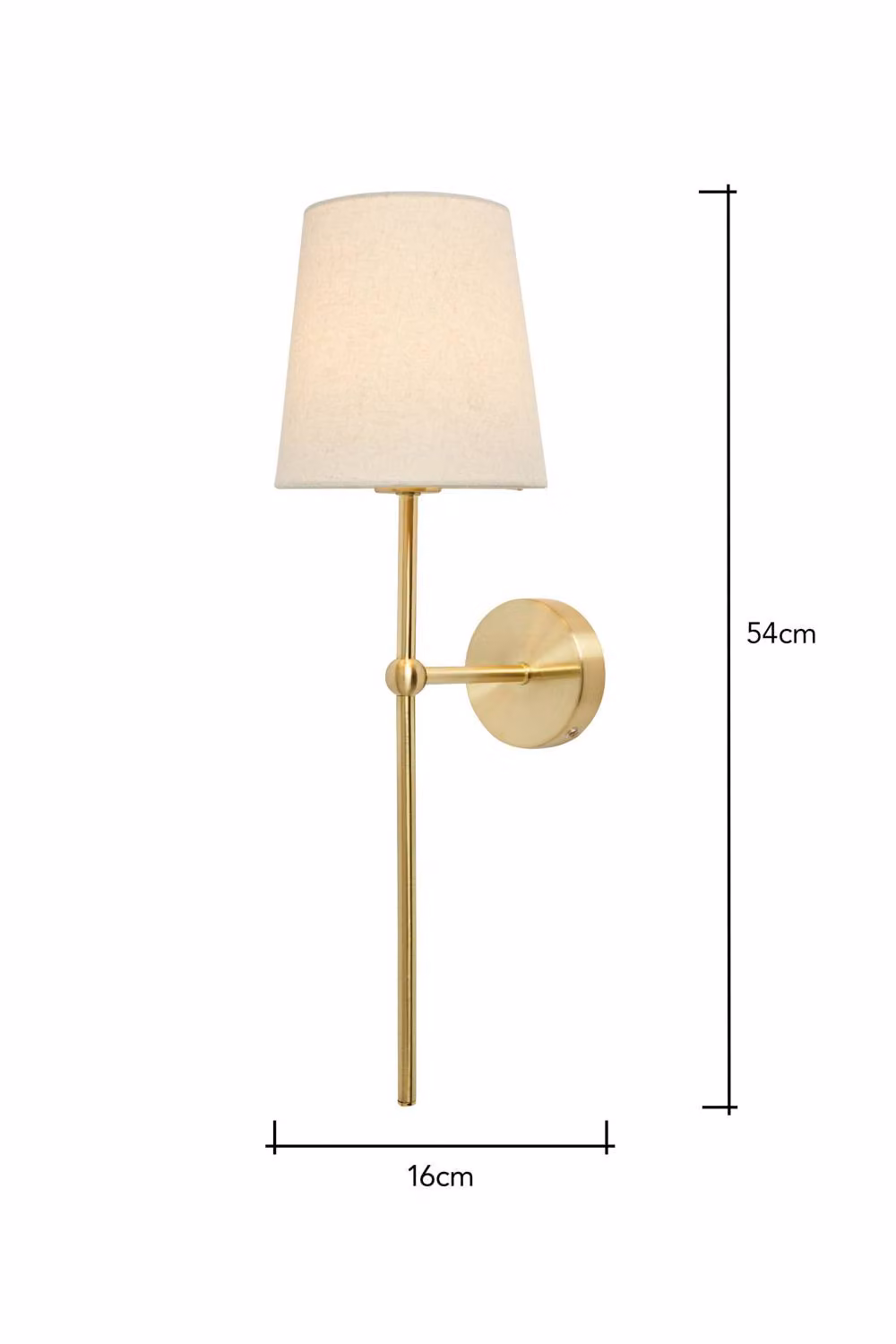 BHS Lighting Tamsin Rechargeable LED Shaded Wall Light in Gold/Brass – 3