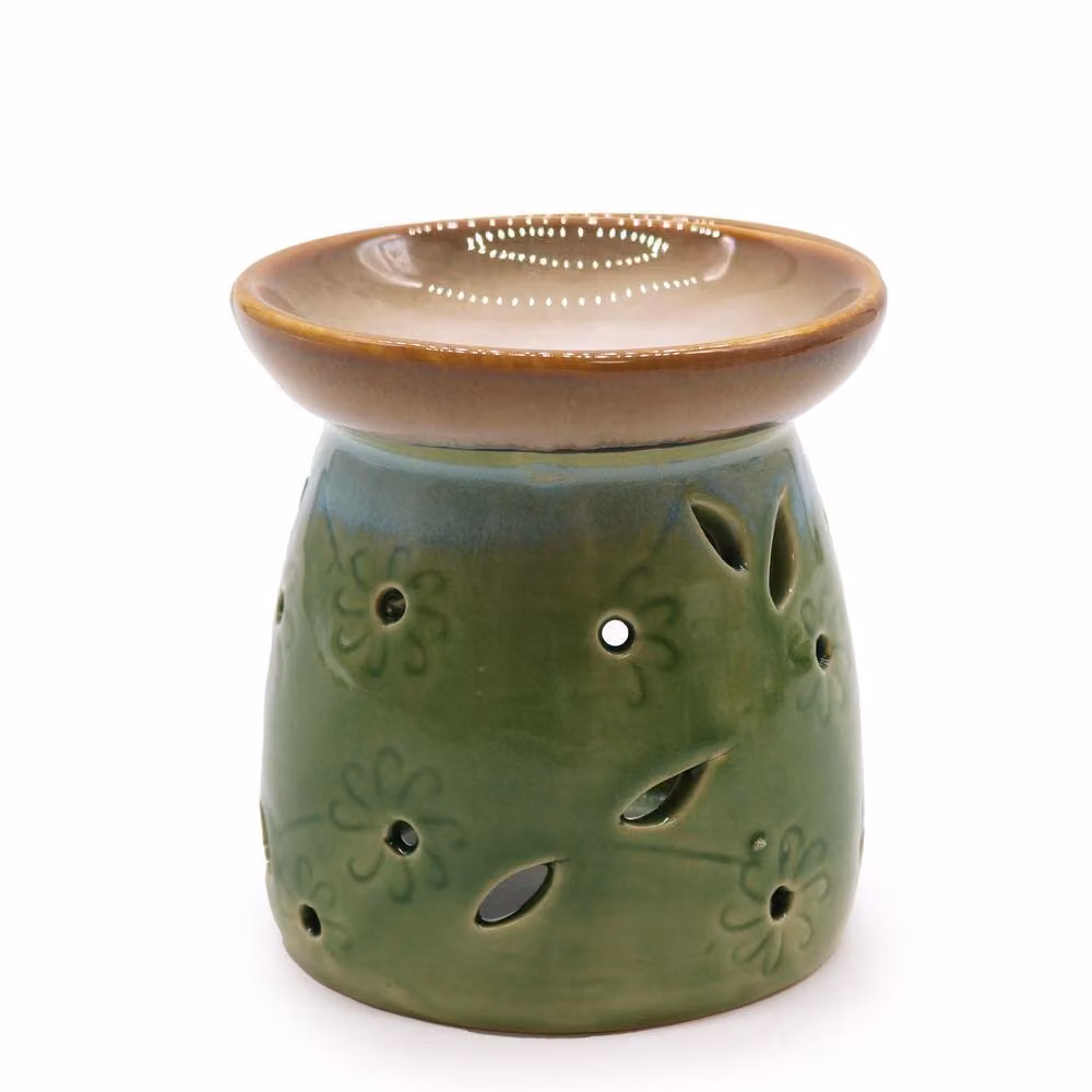 KDMD Classic Ceramic Tealight Oil Burner in Green – 2