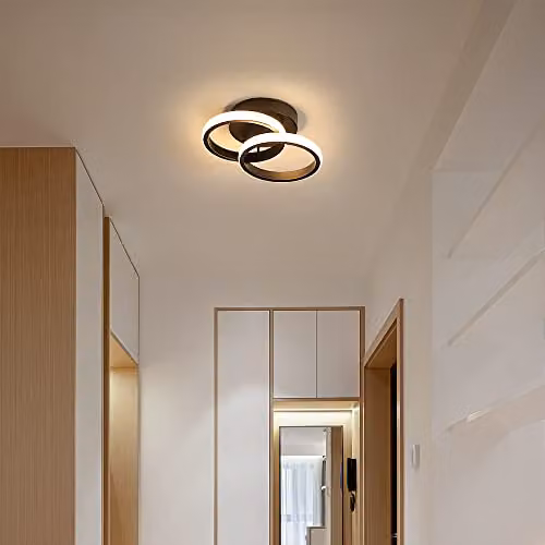 Goeco Modern Ring Design LED Ceiling Light, 22W, Warm White 3000K, Black – 4