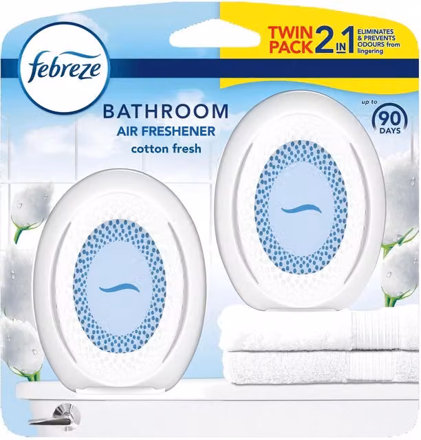 Febreze Bathroom Air Freshener Cotton White 2 Pack