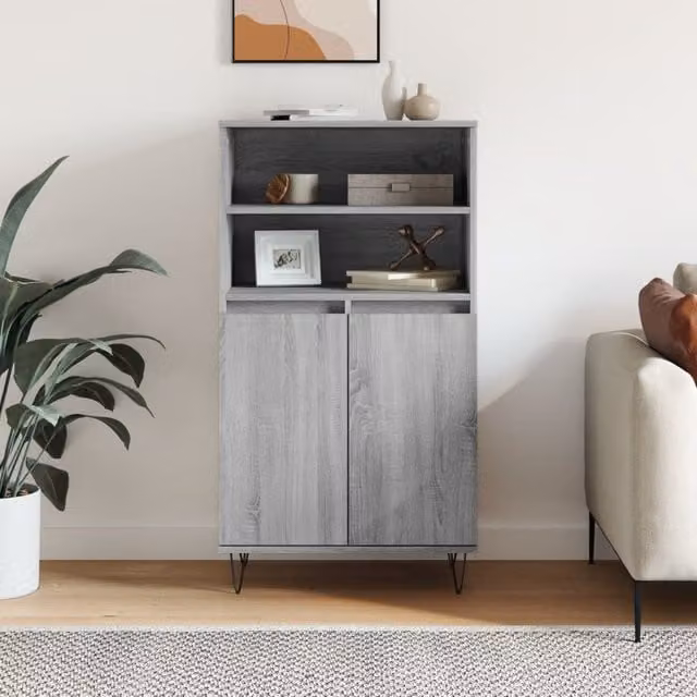 Berkfield Home Grey Sonoma Highboard, W: 60 cm, D: 36 cm, H: 110 cm