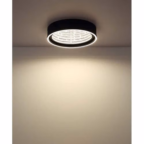 Globo Lighting Mirrora LED Ceiling Light in Black and Transparent Glass, Diameter: 51.5 cm – 3
