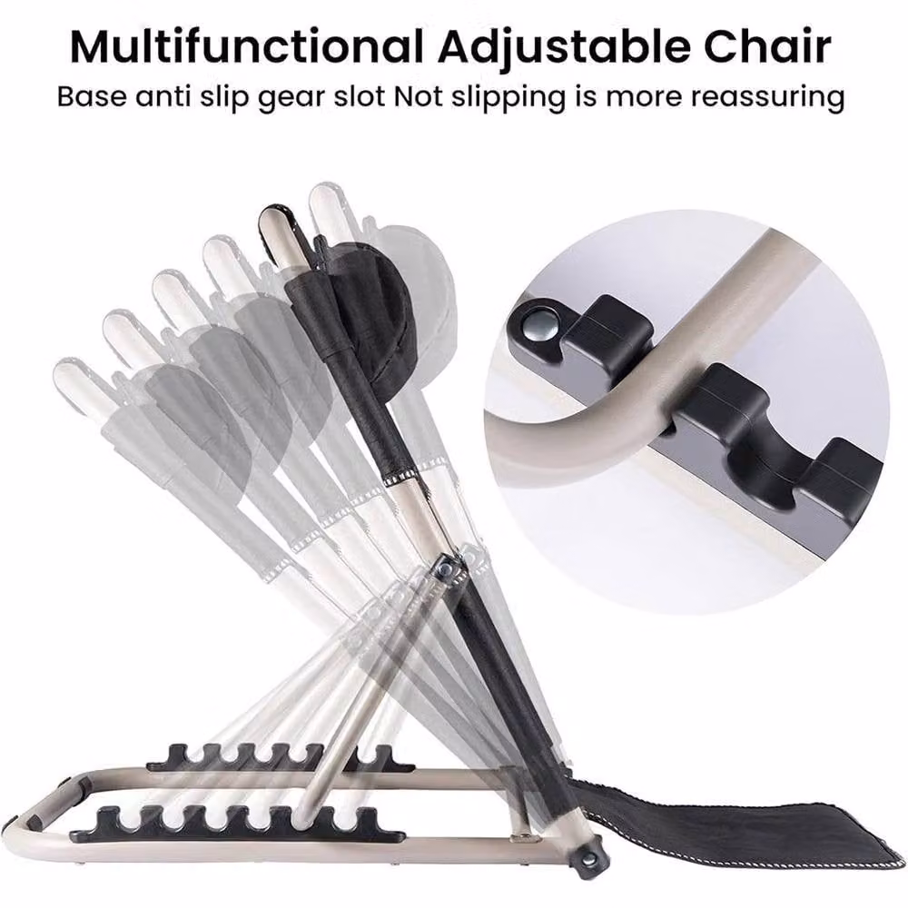 NESTLUNE Folding Bed Backrest Steel Support Frame with Headrest, 6-Position Angle Adjustment, Black – 5