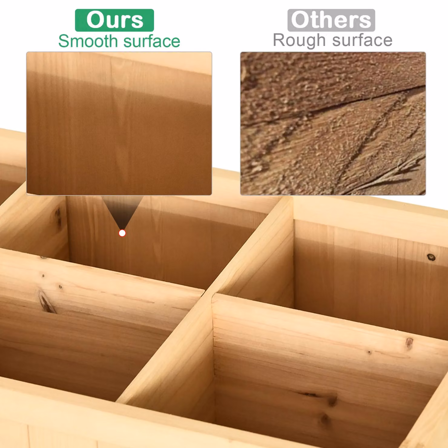 Outsunny Wooden Raised Bed Herb Garden Container in Brown, W: 46 cm, D: 82 cm, H: 76 cm – 5