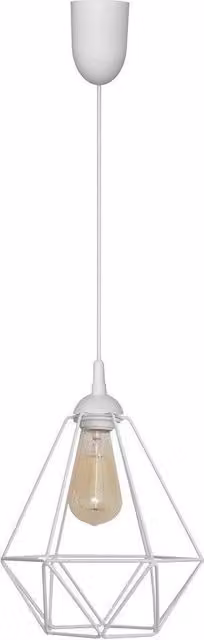 Netlighting Karo Wire Frame Pendant Ceiling Light in White, Diameter: 24 cm
