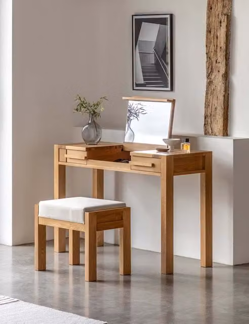 Gallery Direct Sonoma Dressing Table and Stool in Oak Brown