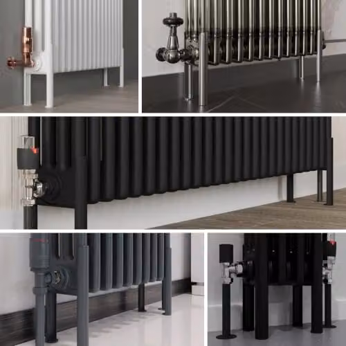 UK Radiators Steel Freestanding 2 Column Radiator Feet in Matt White or Anthracite – 4