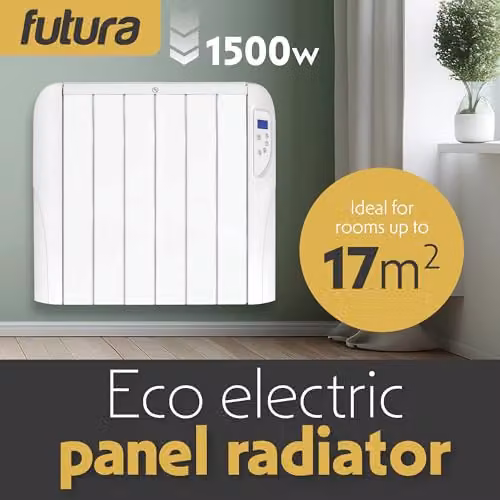 Futura 1500W White Wall Mounted Convector Electric Panel Heater with Timer and Frost Protection – 2