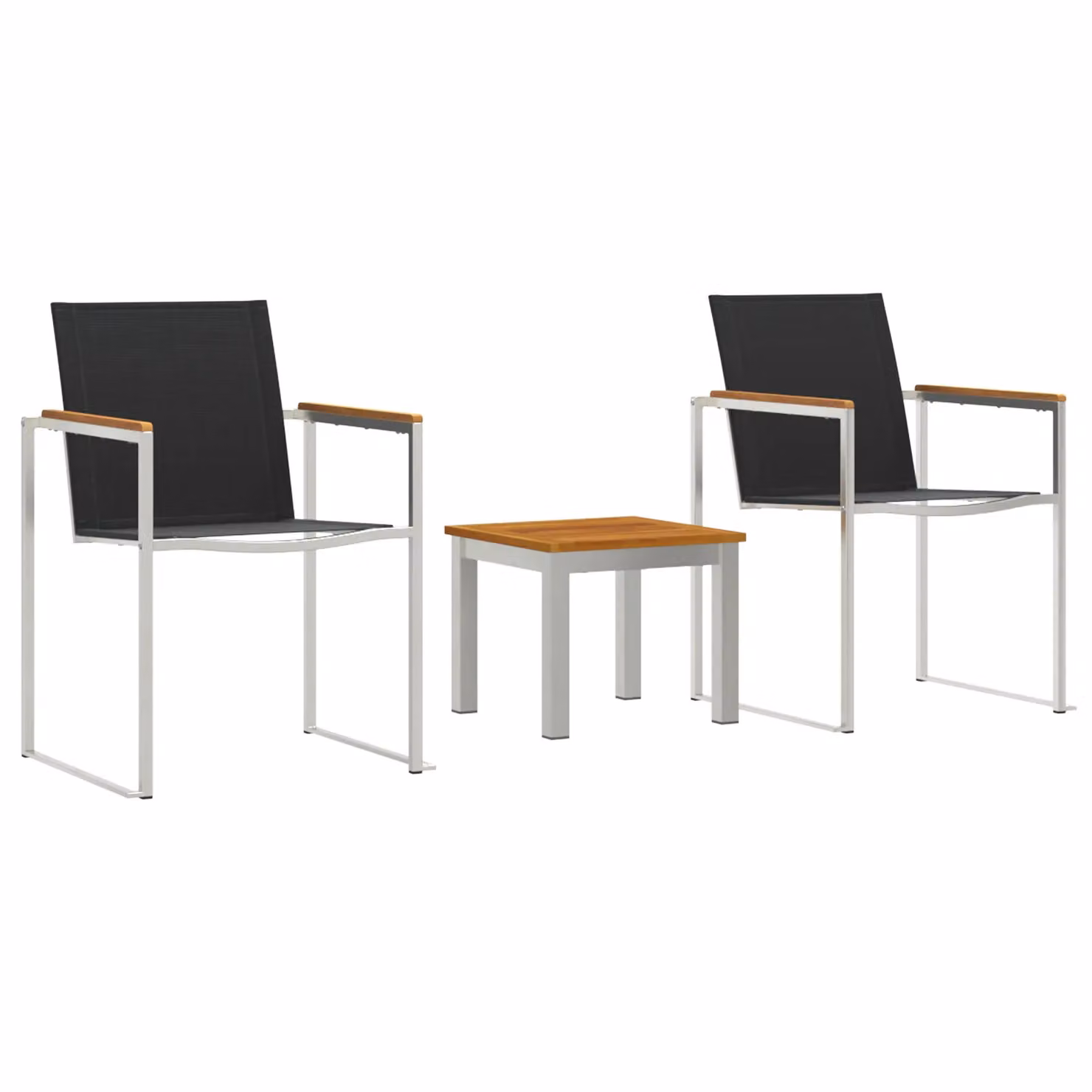 Berkfield Home Set of 2 Modern Dining Chairs in Grey and Brown, Made of Solid Acacia Wood, W: 60 cm, D: 56 cm, H: 85 cm – 2