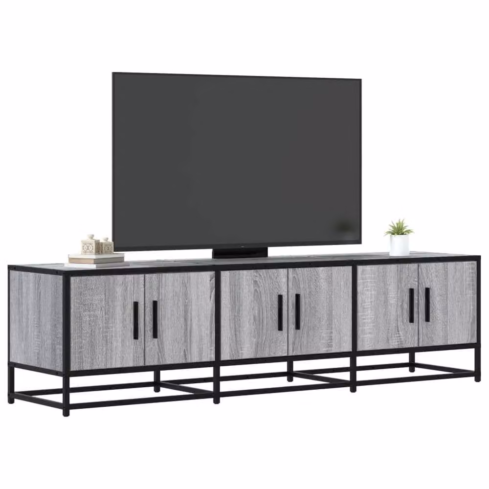 Berkfield Home Industrial TV Cabinet in Grey Sonoma, W/D/H: 150 x 41 x 41 cm – 2