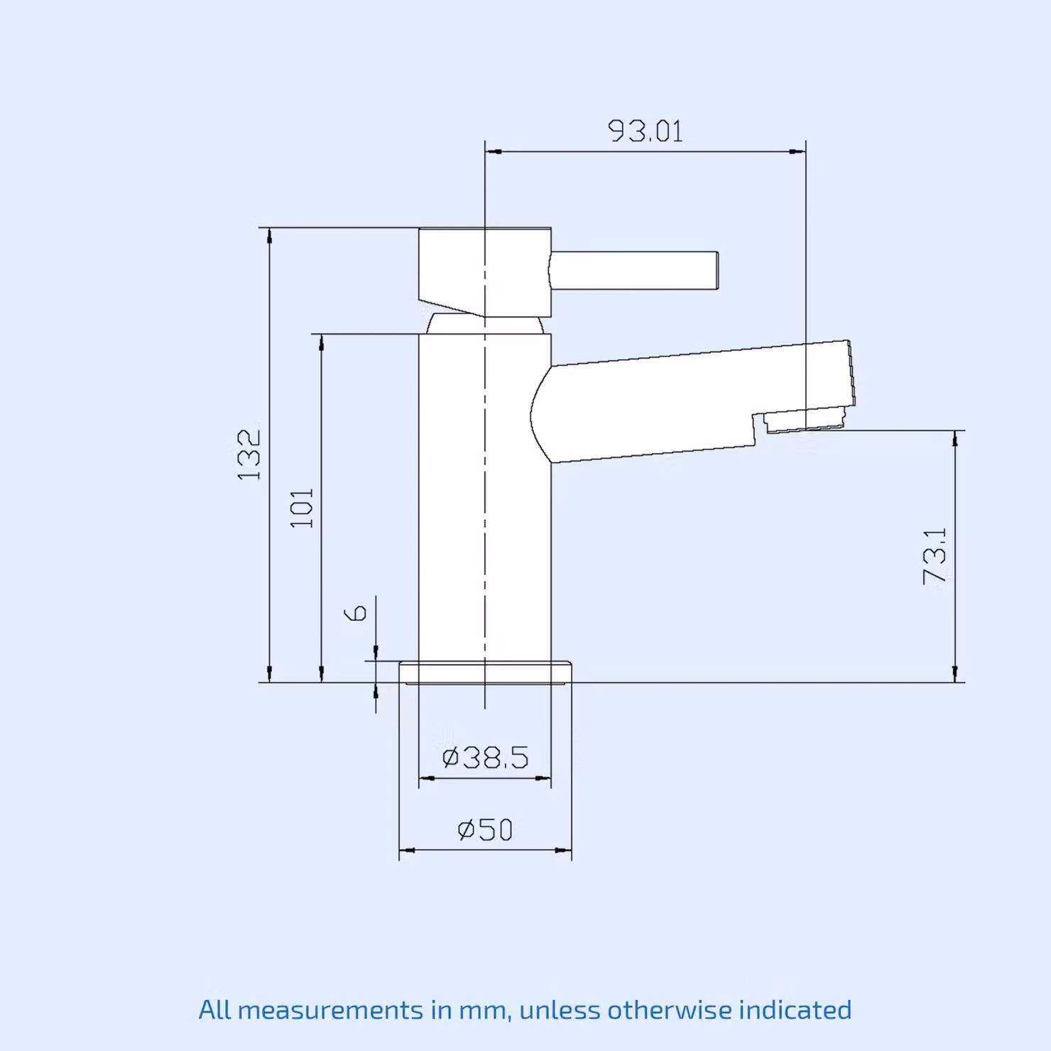 Nes Home Matt Black Brass Basin Mono Mixer Tap with Pop Up Waste – 3