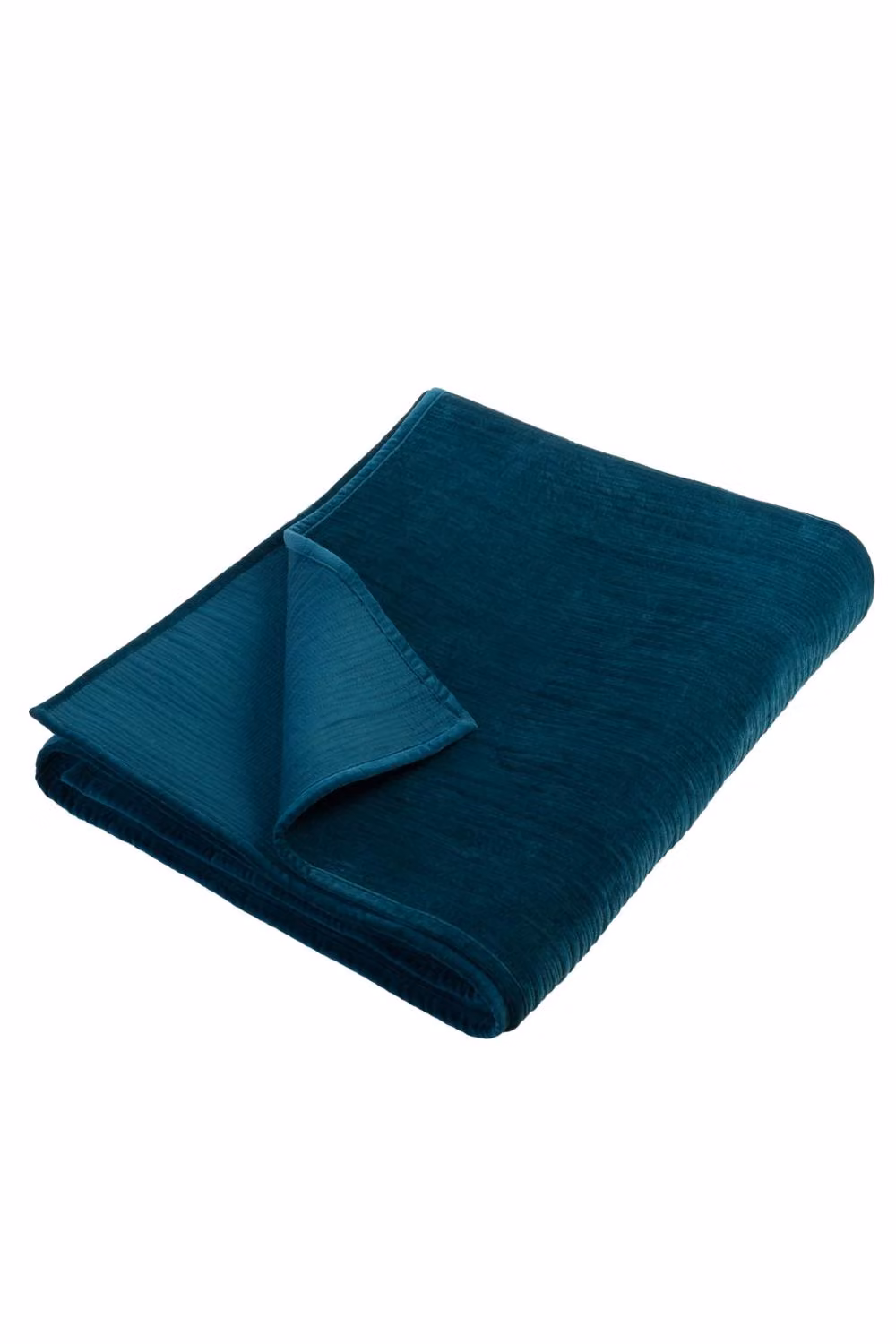 Soak&Sleep Quilted Cotton Velvet Bedspread in Petrol Blue, King Size – 4
