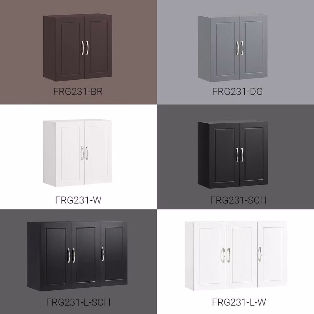 FORGEVIO Modern Matt Grey Kitchen Wall Cabinet with Hinged Doors and Internal Shelves – 4