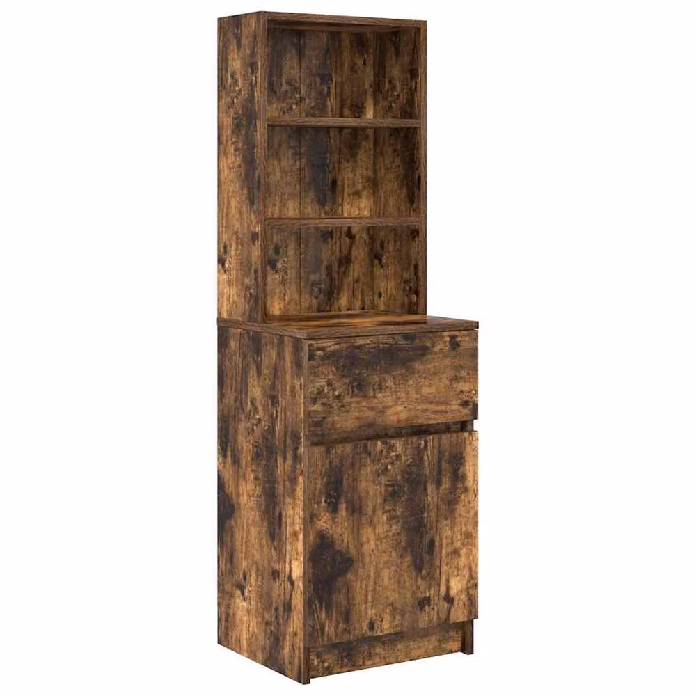 Berkfield Home Durable Bedside Cabinet in Smoked Oak, W/D/H: 39 x 35 x 125 cm – 2
