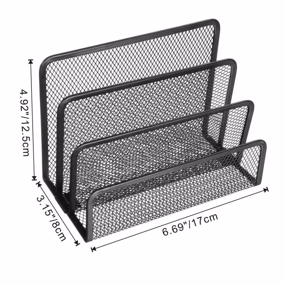 PAWNORA Black Metal Letter Paper File Storage Tray Rack – 2