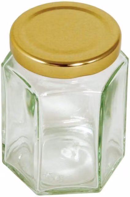 Tala Hexagon Preserving Jar in Clear Glass with Metal Screw Lid