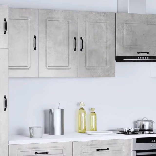 Berkfield Home Kalmar Wall Mounted Kitchen Cabinet in Concrete Grey Matt Engineered Wood
