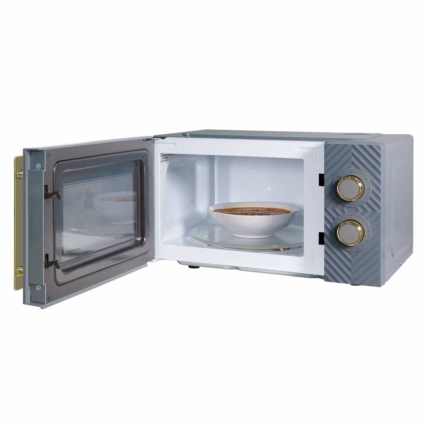 Russell Hobbs Manual Groove Solo Microwave 17 Litres 700W RHMM723 in Grey and Gold – 6
