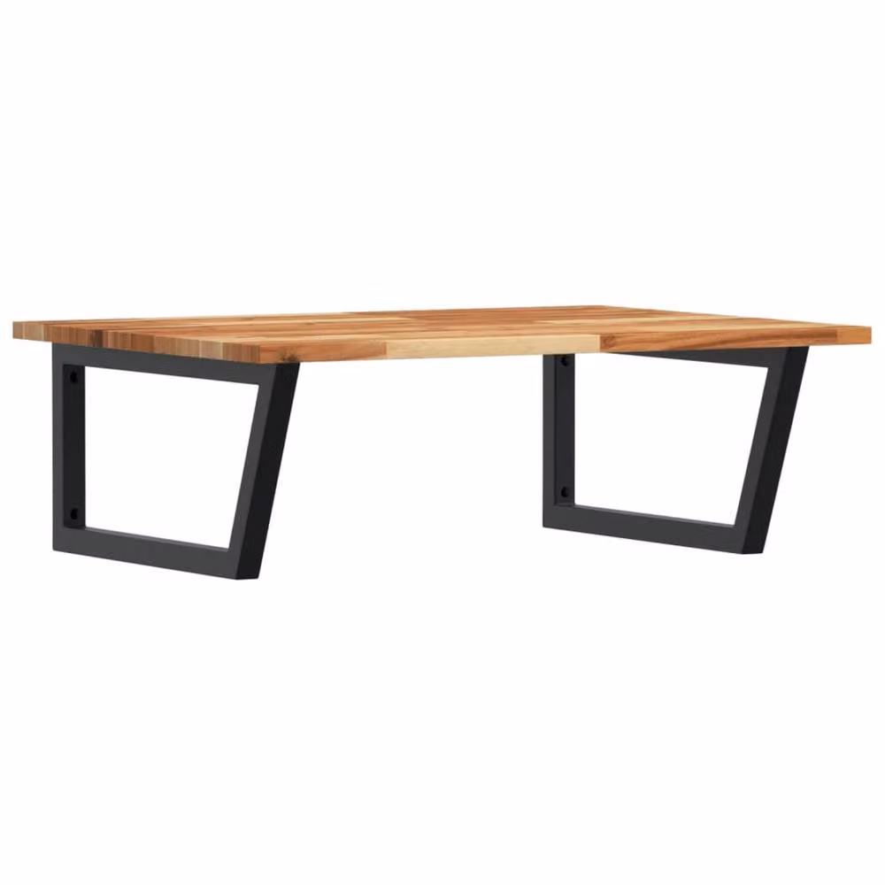 Berkfield Home Elegant Wall Mounted Basin Shelf in Brown Acacia Wood and Steel – 2