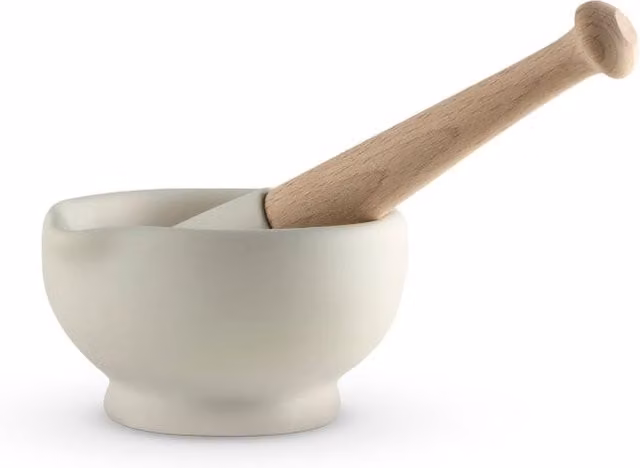 Milton Brook White Vitrified Porcelain Mortar and Pestle Set, 10 cm Diameter – 1