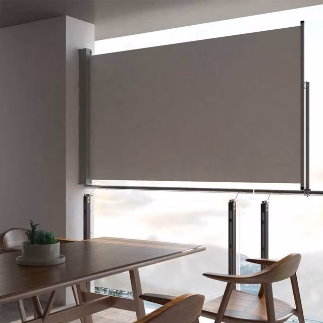 Berkfield Home Manual Pull Retractable Side Awning in Grey, W/H: 300 x 140 cm – 1