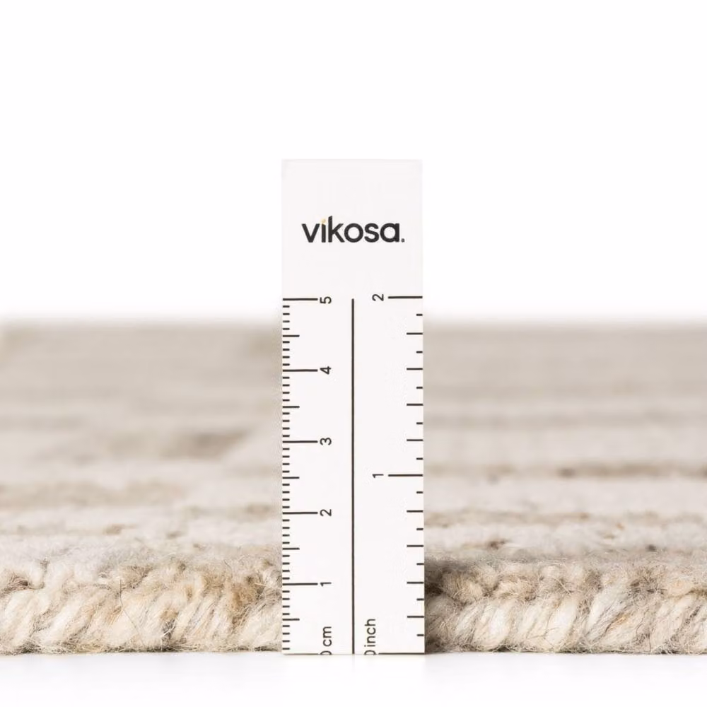 Vikosa Linara Handcrafted Wool Rug in Cream and Brown Abstract Design W: 80 cm, L: 150 cm – 3