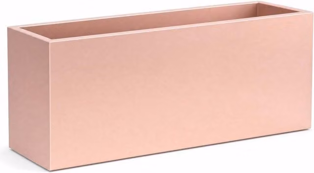 Rose Gold Galvanised Steel Trough Planter W/D/H: 120 x 40 x 40 cm