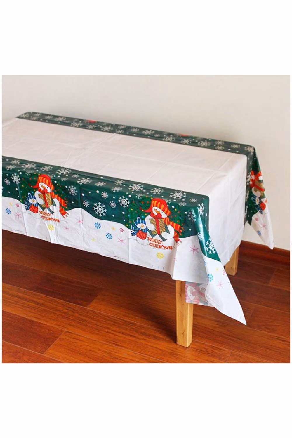 KDMD Disposable Christmas Rectangular Tablecloth in White, W/D/H: 108 x 180 cm – 2