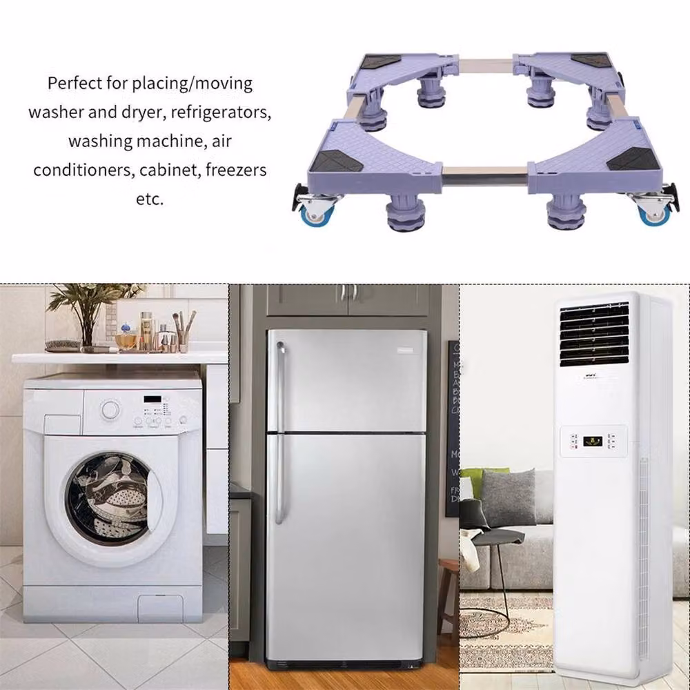 FLAVORA Fridge Trolley Wheels Washing Machine Base in Grey, W: 52 cm, D: 52 cm, H: 5.2 cm – 3