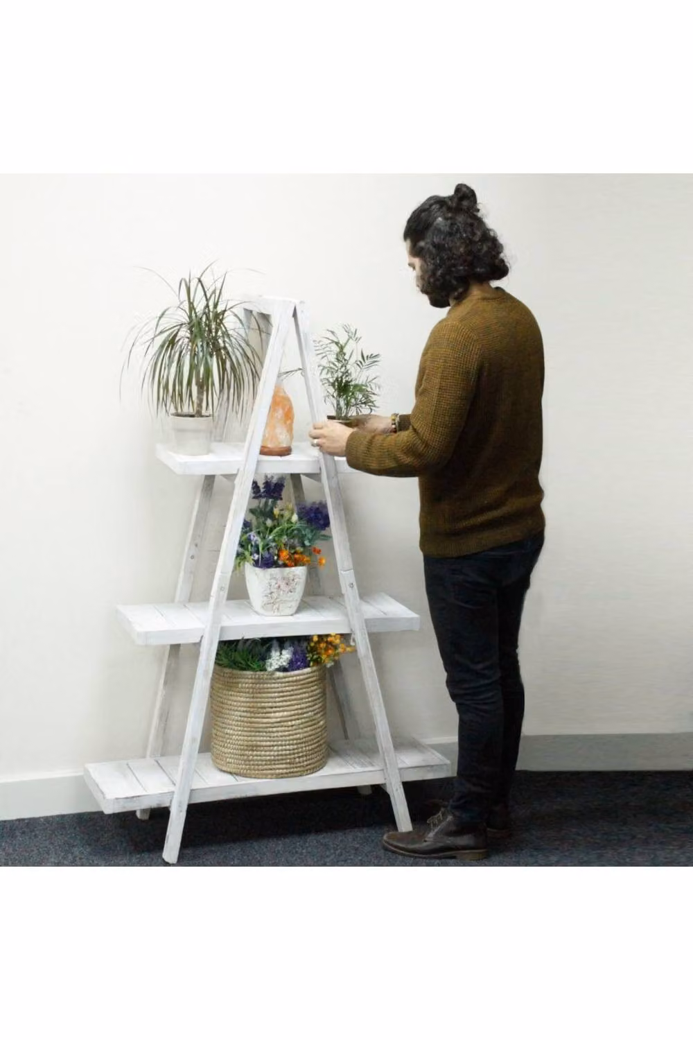 KDMD Whitewash A-Frame Folding Display Stand in White, H 146 x W 78 x D 36 cm – 2