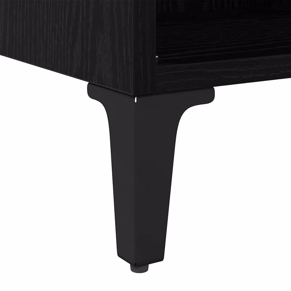 Berkfield Home Black Oak TV Stand in Black Oak Matt Finish – 8