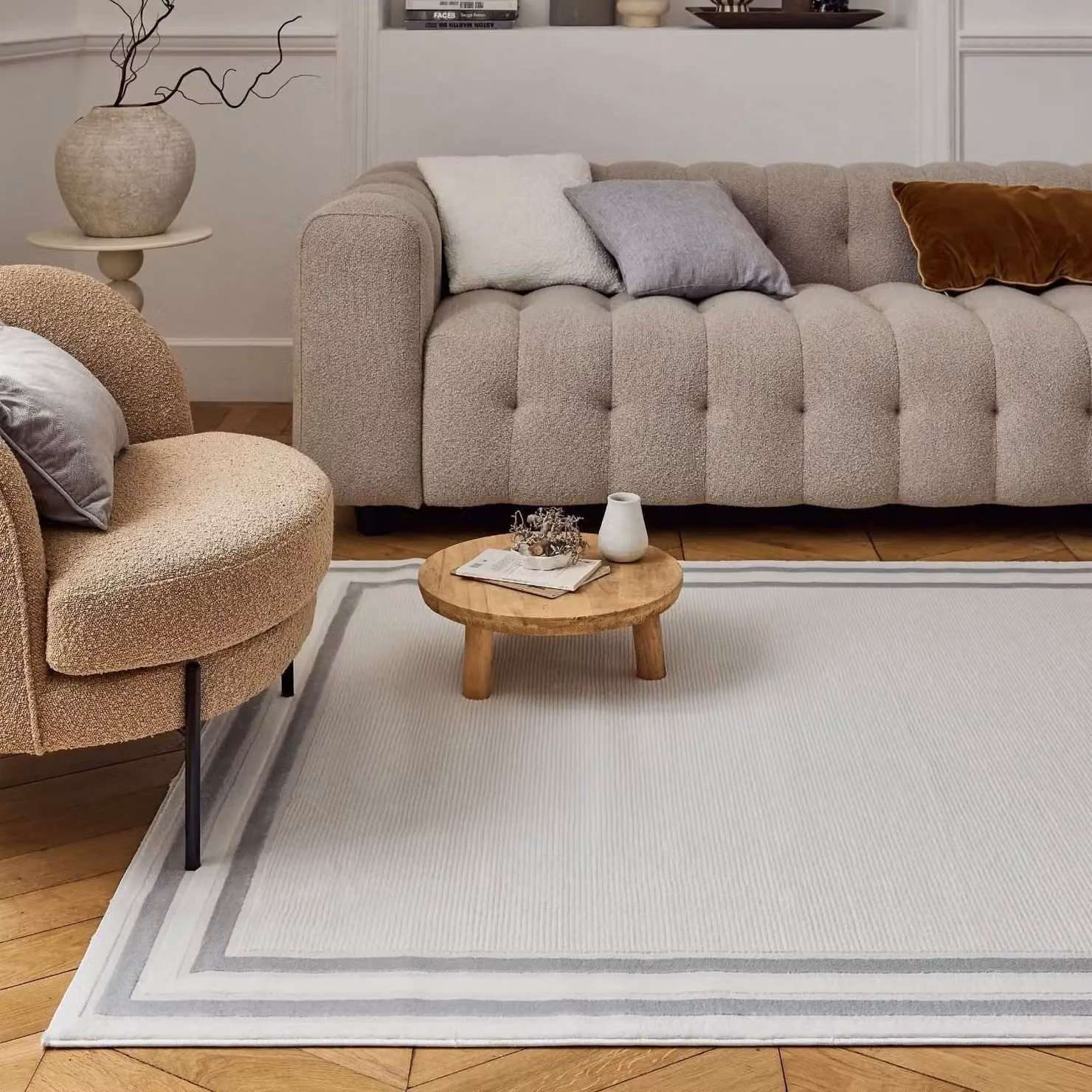 THE RUGS Carmel Bordered Area Rug in Grey, W/D: 200 x 290 cm – 4