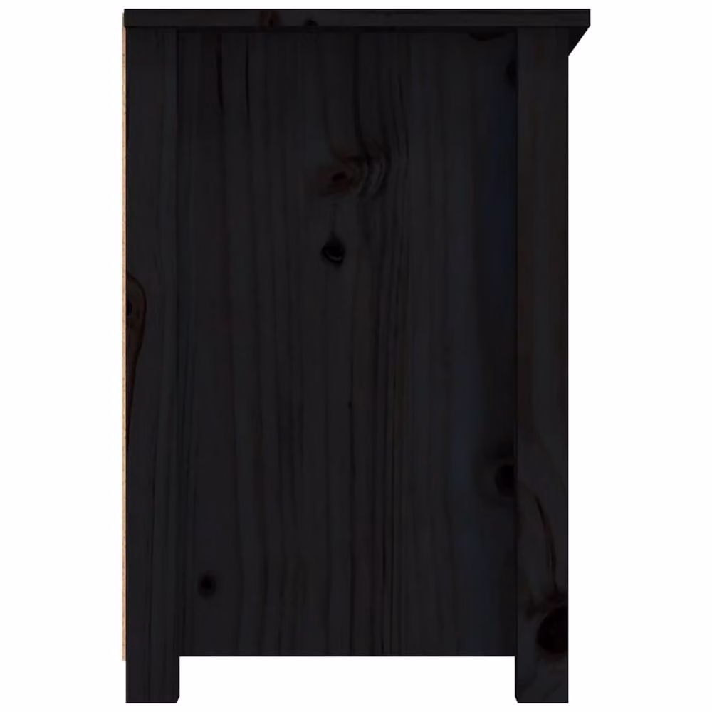 Berkfield Home Black Solid Wood Pine TV Cabinet W/D/H: 79 x 35 x 52 cm – 4