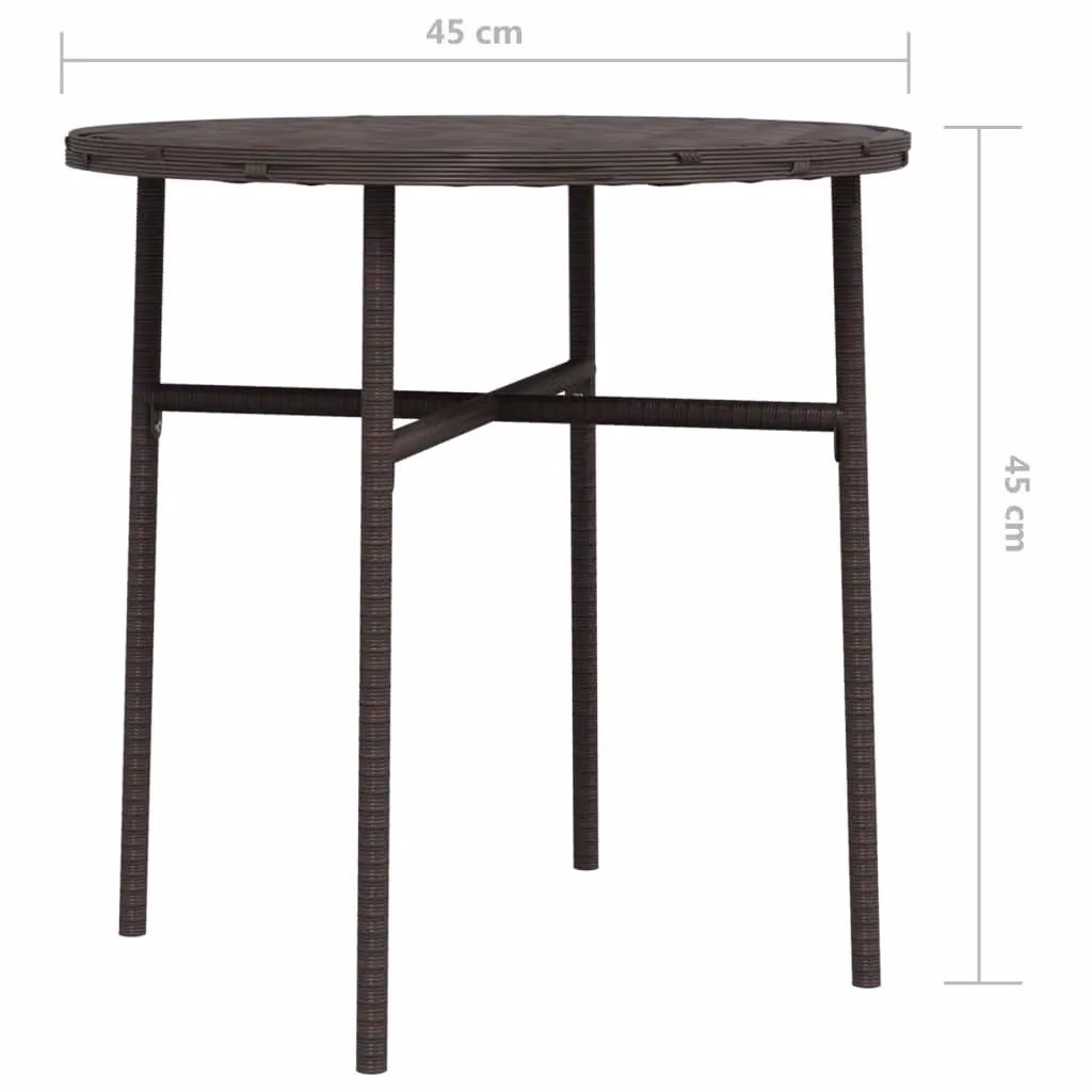 Berkfield Home Brown Poly Rattan Tea Table – 4