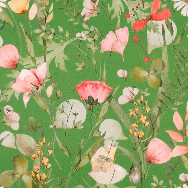 Linda Barker Alda Green 100% Cotton Fabric