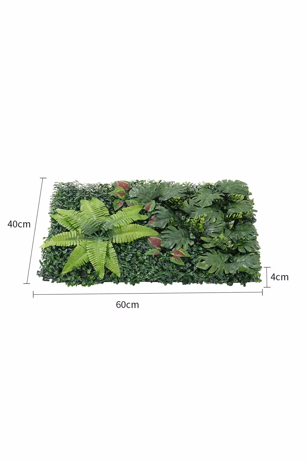 Living and Home Green Artificial Mixed Plant Wall Panel, W: 40 cm, H: 60 cm – 3