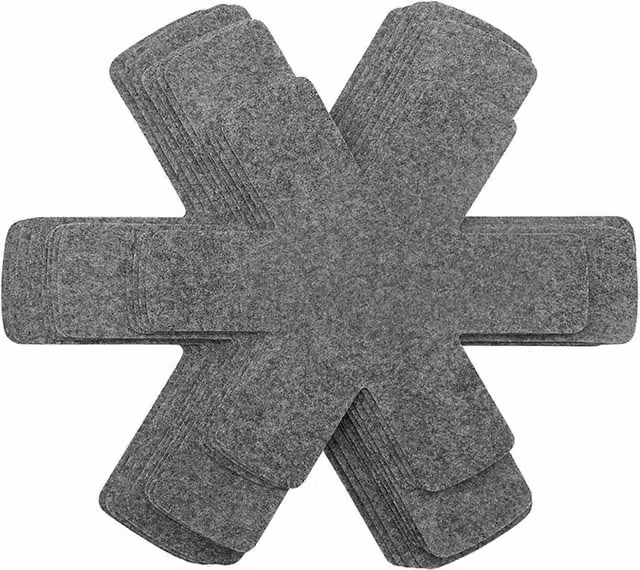 Havendro 12-Piece Pan Protector and Pot Separator Pads in Grey