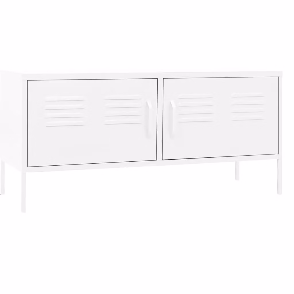 Berkfield Home White Matt Metal TV Cabinet W/D/H: 105 x 35 x 50 cm – 2