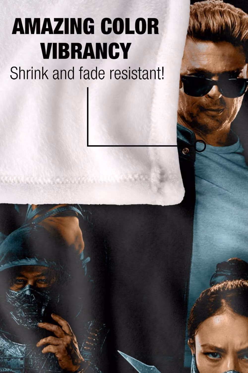 Warner Bros. Mortal Kombat 2 Duotone Fighters Super Soft Silky Touch Throw Blanket, Multicolour, Extra Large – 5