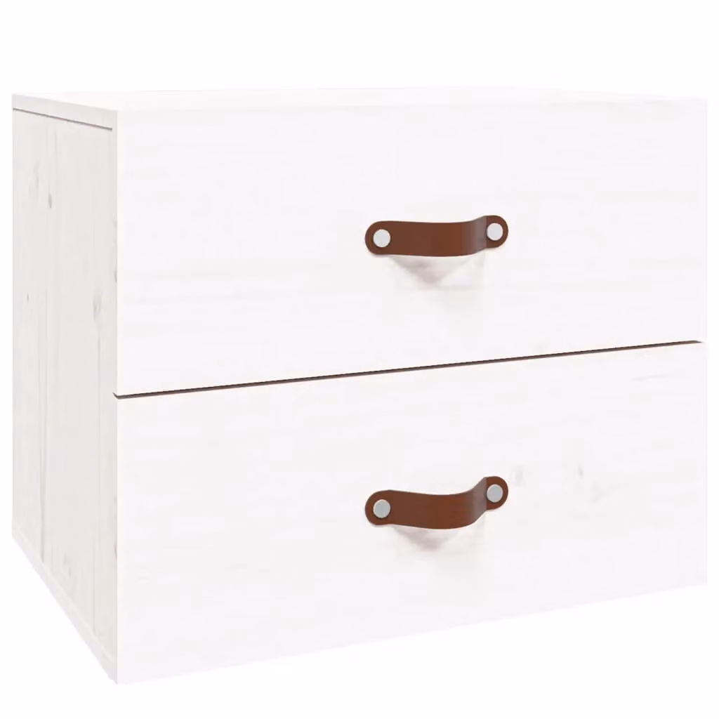 Berkfield Home Wall-mounted Bedside Cabinet in White, W: 50 cm, D: 36 cm, H: 40 cm – 2