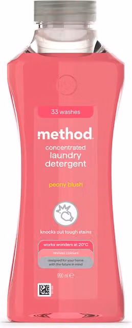 Method Concentrated Laundry Liquid Peony Blush, 990ml, Pink