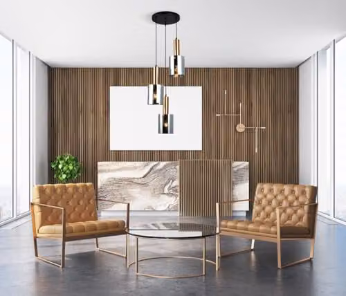 Italux Sardo PND-5581-3A-BRO+SG Black Modern Cylinder Pendant Light with Transparent Shades, 3 x E27, IP20 – 2